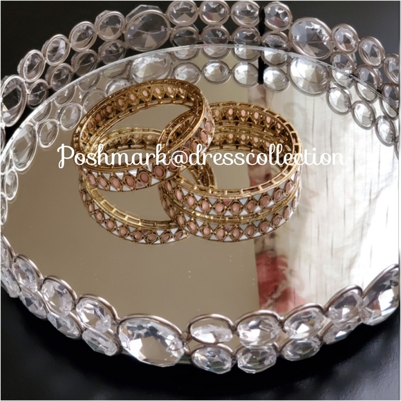 New Mirror & Gems Bangle In Pink Color - Picture 1 of 3